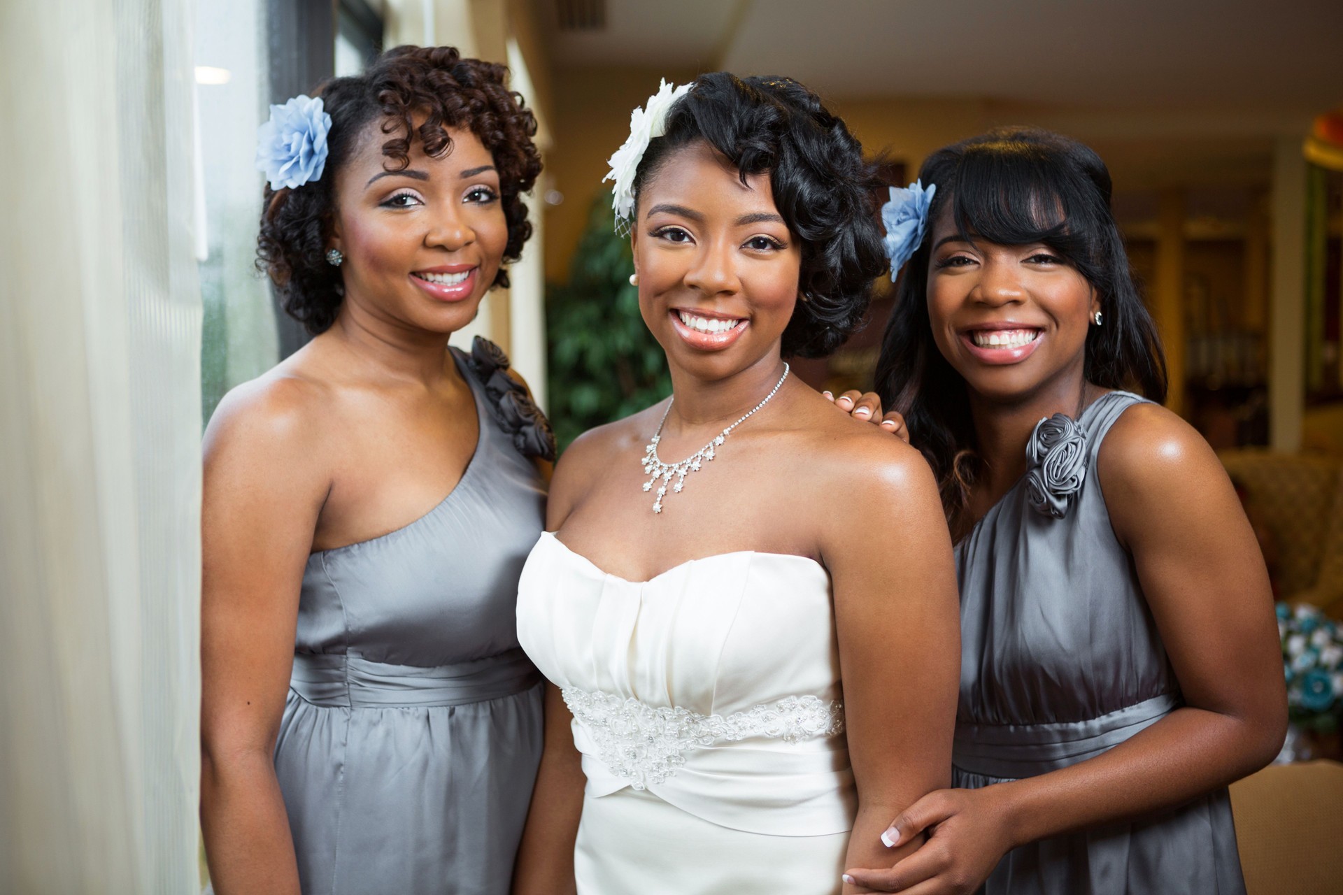 Bride and her bridesmaids